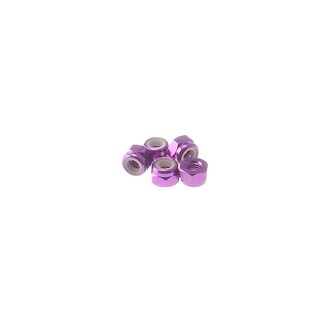 Hiro Seiko 3mm Alloy Nylon Nut  [Purple] ( 5 pcs)