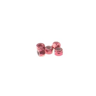 Hiro Seiko 3mm Alloy Nylon Nut  [Red] ( 5 pcs)