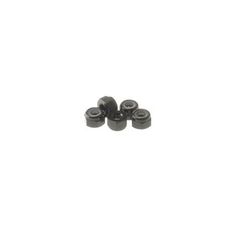 Hiro Seiko 3mm Alloy Nylon Nut  [Black] ( 5 pcs)