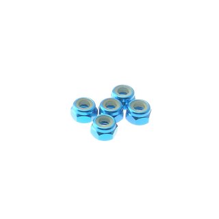 Hiro Seiko 4mm Alloy Nylon Nut  [T-Blue] ( 5 pcs)