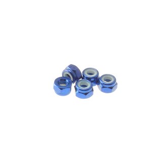 Hiro Seiko 4mm Alloy Nylon Nut  [Y-Blue] ( 5 pcs)