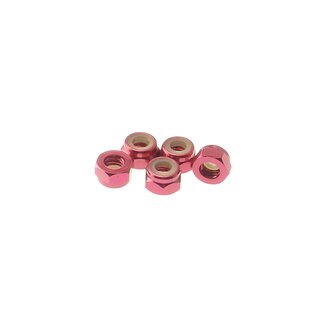 Hiro Seiko 4mm Alloy Nylon Nut  [Red] ( 5 pcs)