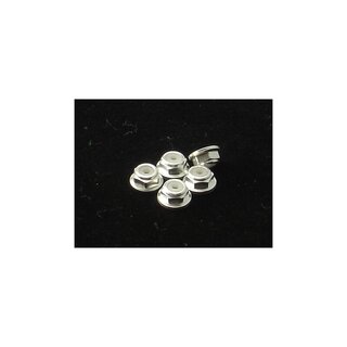 Hiro Seiko 2mm Alloy Flange Nylon Nut  [Silver] ( 5 pcs)