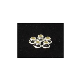 Hiro Seiko 4mm Alloy Flange Nylon Nut  [Silver] ( 5 pcs)