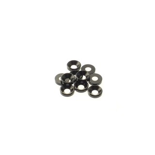 Hiro Seiko 4mm Alloy Countersunk Washer  [Black] ( 10 pcs)