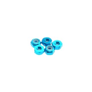 Hiro Seiko 2mm Alloy Nylon Nut (S_Size)  [T-Blue] ( 5 pcs)