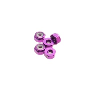 Hiro Seiko 2mm Alloy Nylon Nut (S_Size)  [Pruple] ( 5 pcs)