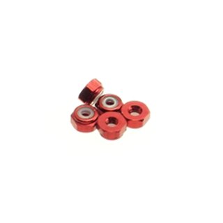 Hiro Seiko 2mm Alloy Nylon Nut (S_Size)  [Red] ( 5 pcs)