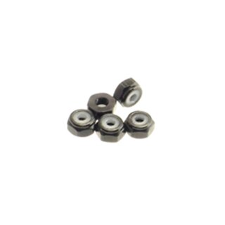 Hiro Seiko 2mm Alloy Nylon Nut (S_Size)  [Black] ( 5 pcs)