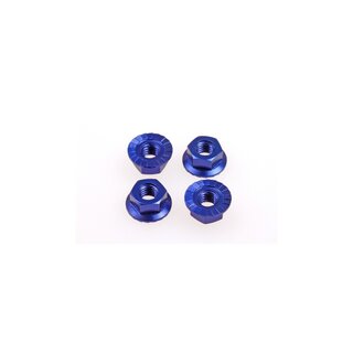 Hiro Seiko 4mm Alloy Serrated Wheel Nut  [Y-Blue] ( 4 pcs)