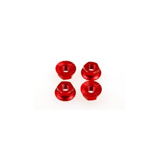Hiro Seiko 4mm Alloy Serrated Wheel Nut  [Red] ( 4 pcs)