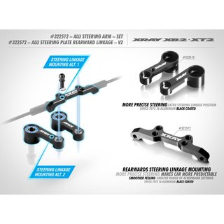 Xray 322512 ALU STEERING ARM SWISS 7075 T6  SET