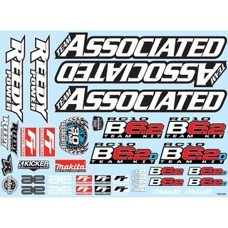 Team Associated AE91869 B6.2 Decal Sheet