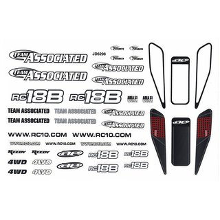 Team Associated 21258 18B Decal Sheet & Window Masks, color