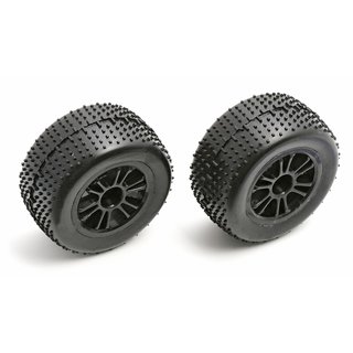 Team Associated 21281 Standard Spoked Wheels, black with Mini-Pin tire