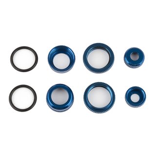 Team Associated 21556 FT 10 mm Shock Caps and Collars, blue aluminum