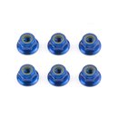 Team Associated 31551 FT M4 Flange Locknut, blue aluminum