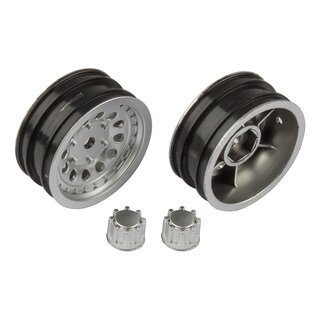 Team Associated CR12 Wheel Set, satin silver