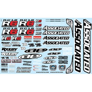 Team Associated 4799 RC12R6 Decal Sheet