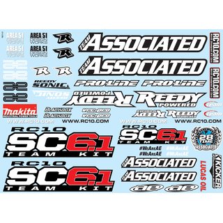 Team Associated 71131 SC6.1 Decal Sheet