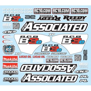 Team Associated 81305 RC8B3e Decal Sheet