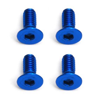 Team Associated 8549 FT Screws, Blue Aluminum 2.5x6 mm FHCS