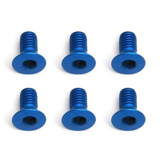 Team Associated 8551 FT Screws, Blue Aluminum 3x6 mm FHCS