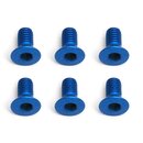 Team Associated 8551 FT Screws, Blue Aluminum 3x6 mm FHCS