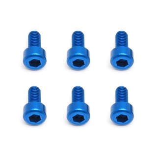 Team Associated 8560 FT Screws, Blue Aluminum 3x6 mm SHCS