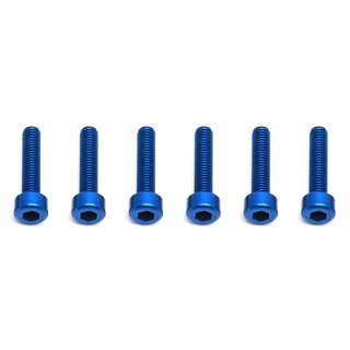 Team Associated 8564 FT Screws, Blue Aluminum 3x14 mm SHCS