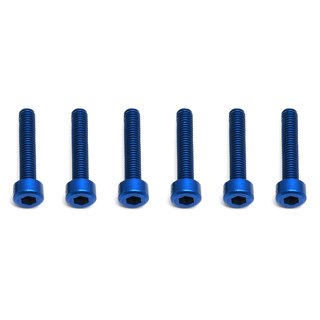 Team Associated 8565 FT Screws, Blue Aluminum 3x16 mm SHCS