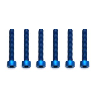 Team Associated 8568 FT Screws, Blue Aluminum 3x20 mm SHCS