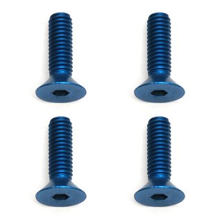 Team Associated 8571 FT Screws, Blue Aluminum 4x14 mm FHCS