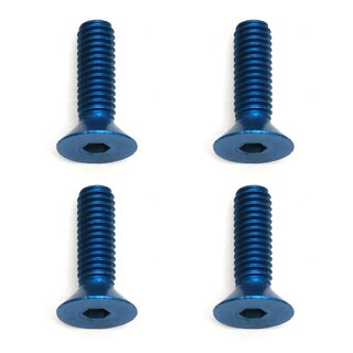 Team Associated FT Screws, Blue Aluminum 4x14 mm FHCS