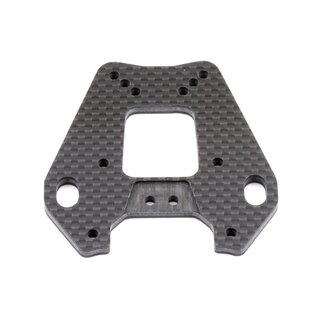 Team Associated FT Carbon Fiber Shock Tower, front, woven