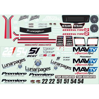 Team Associated 9897 SC10 2009 Hart and Huntington Decal Sheet