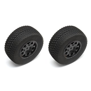 Team Associated 9921 SC10 Hex Wheels/Race Tires, mounted rear