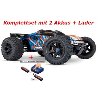 Traxxas 86086-4ORNG E-Revo BL 2.0 4x4 VXL orange RTR Set mit 2x LiPo Akku + Lader