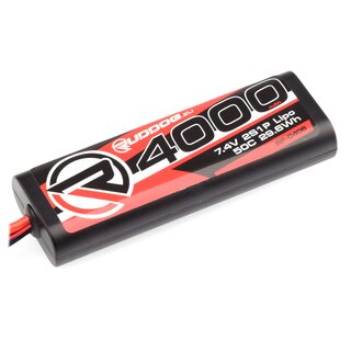 RUDDOG 4000mAh 50C 7.4V LiPo Round Stick Pack Battery...