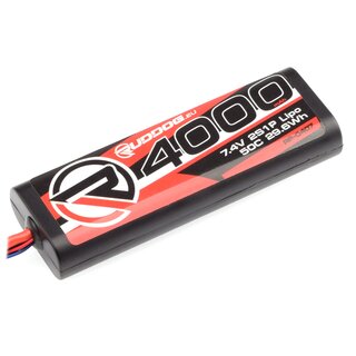 RUDDOG 4000mAh 50C 7.4V LiPo Round Stick Pack Battery...