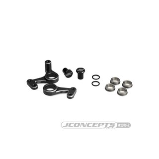 JConcepts RC10 aluminum steering bell-crank set - black