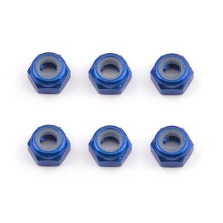 Team Associated FT M3 Locknut, blue aluminum