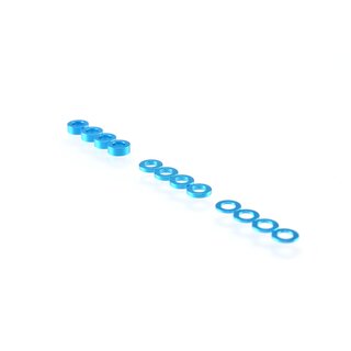 RUDDOG 3mm Washer Set Light Blue (0.5mm/1.0mm/2.0mm)