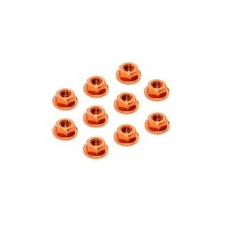 Alu Fcherscheibenmutter M4 - Orange (10)