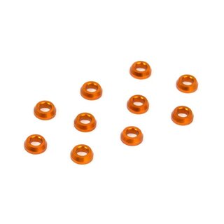 Alu Unterlegscheiben konisch 3x6x2mm - orange (10)