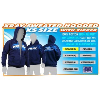 Kaputzensweater mit Reisverschluss Blau (XS)