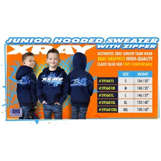 Junior  Kaputzensweater mit Reisverschluss - Blau (XL)