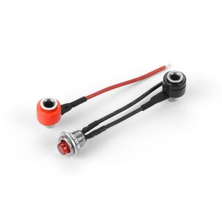 Kabelset aus schwarz und schwarzrot mit rotem Knopf