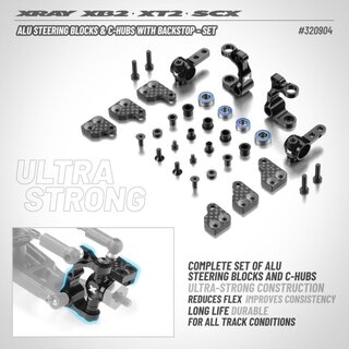 ALU STEERING BLOCKS & C-HUBS WITH BACKSTOP - SET