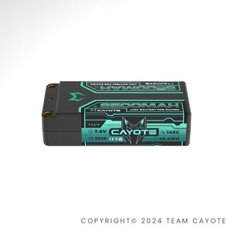 Cayote Racing LiPo Batterie, 145C, 6500mAh, 7.6V, 49.4Wh (95.8x46.5x24.8mm / 232g)